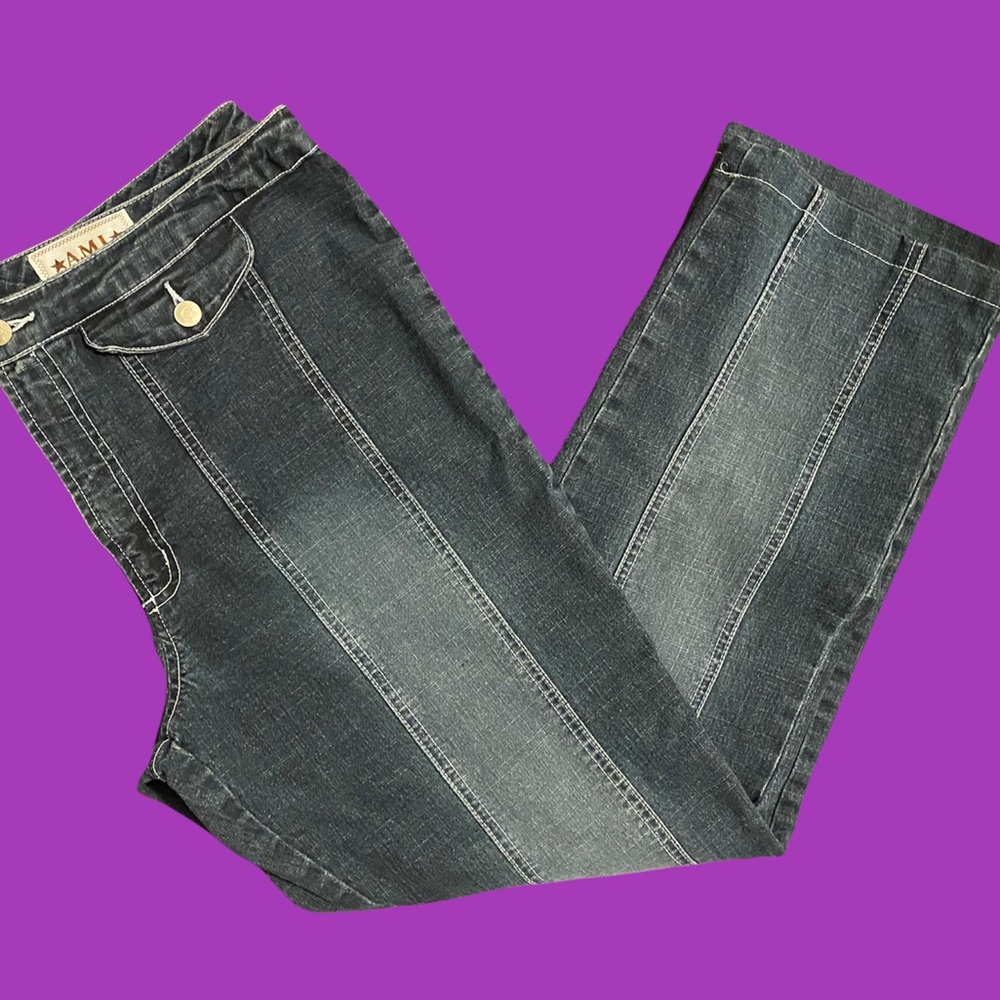 Women’s Vintage A.M.I. Front Pocket Seamed High Waist Straight Leg Jeans - Sz 12
